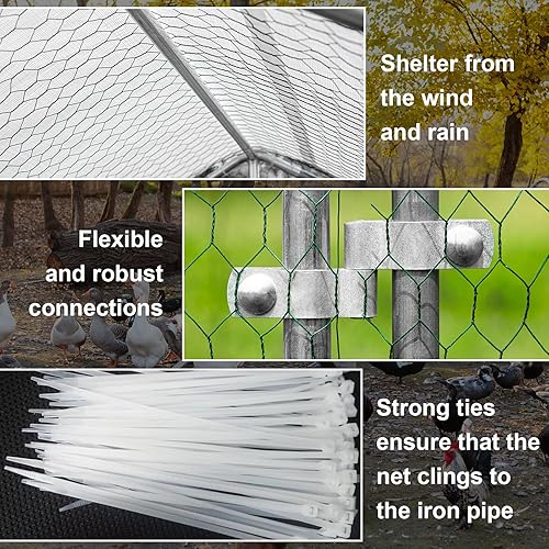 Miniatura 6 de Ugguo Gallinero de metal grande con cubierta impermeable para uso en la granja en el patio trasero al aire libre, jaula resistente y anti-UV en