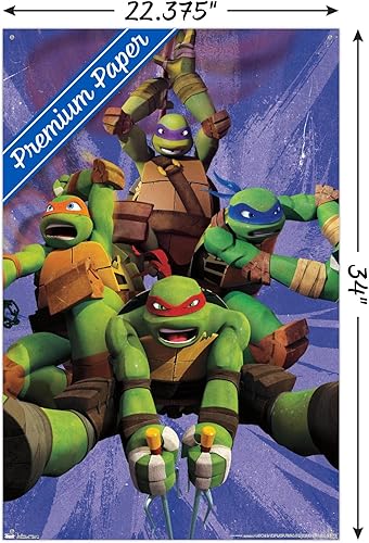 Miniatura 8 de Nickelodeon Teenage Mutant Ninja Turtles - Póster de pared del equipo con alfileres