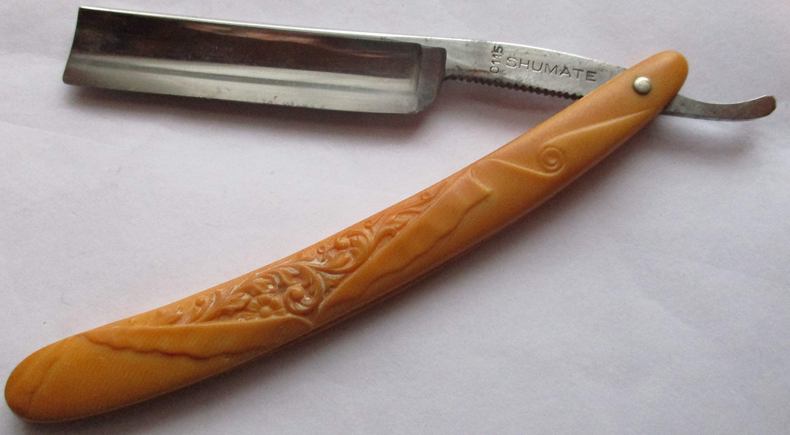 Shumate Antique Straight Razor w Carved or Formed Handle