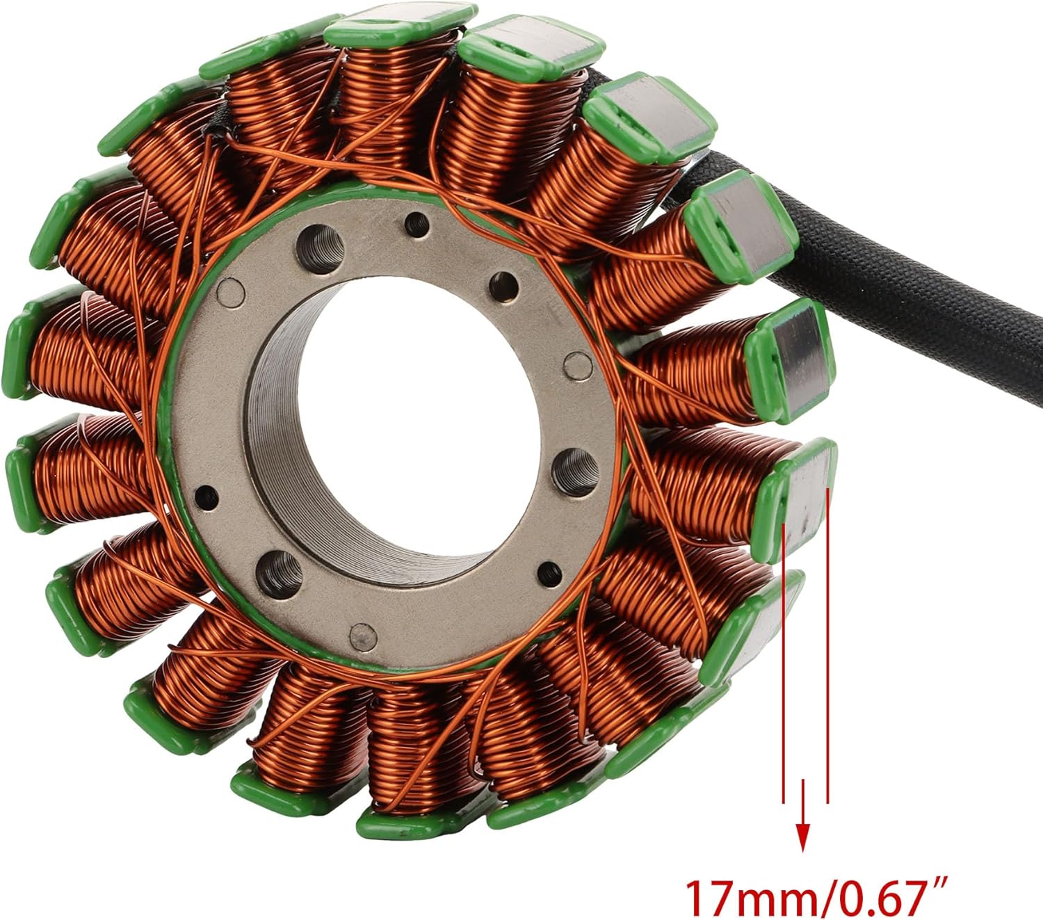 WOOSTAR 18 Coil 3 Wire Magneto Stator Replacement for Suzuki GS250T GS300L GS400X GS450E GS450G GS450L GS450S GS450T GS500E GS550E GS550L GS550T GS650E OEM 31401-45020 31401-45021 31401-45030