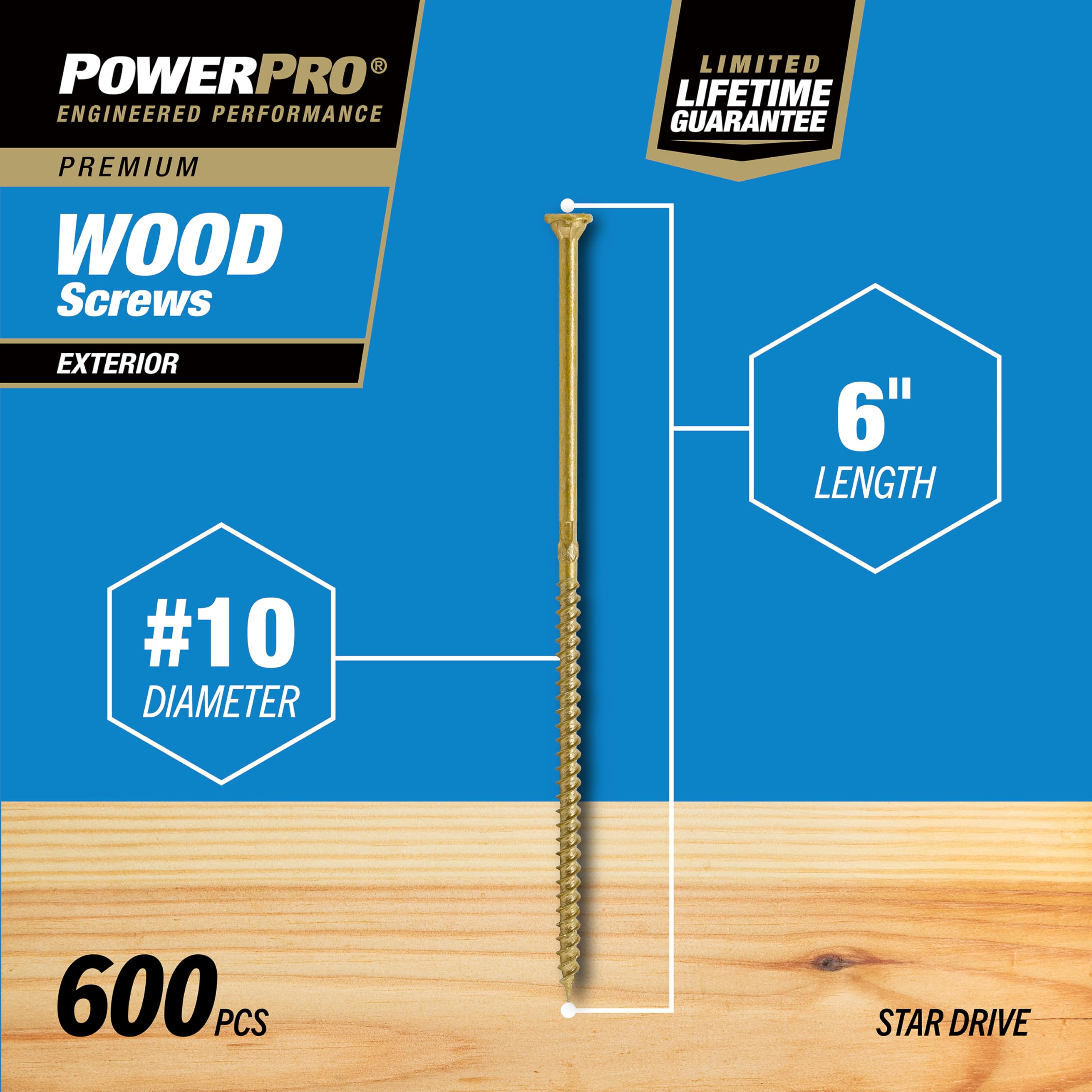 El grupo de Hillman 967785 Power Pro exterior multiusos tornillo, 10 "x 6"