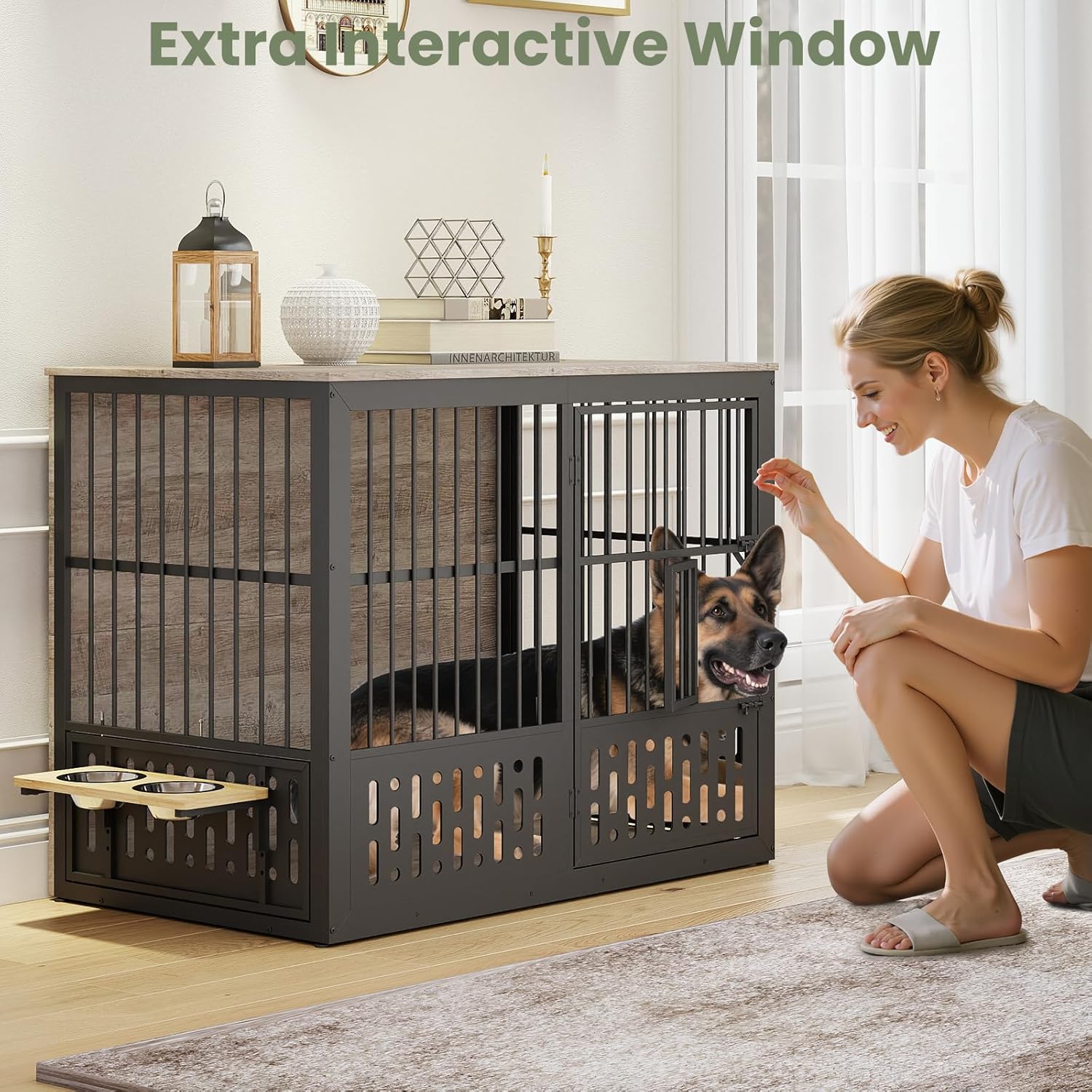 The Ultimate 48" XXL Dog Crate: Stylish, Functional & Chewproof!
