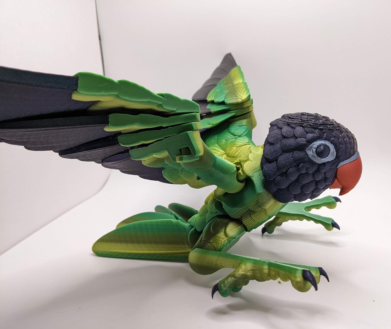 3D Printed Lovebird - Articulated Fidget Figurine (Black Cheeked Lovebird, Medium)