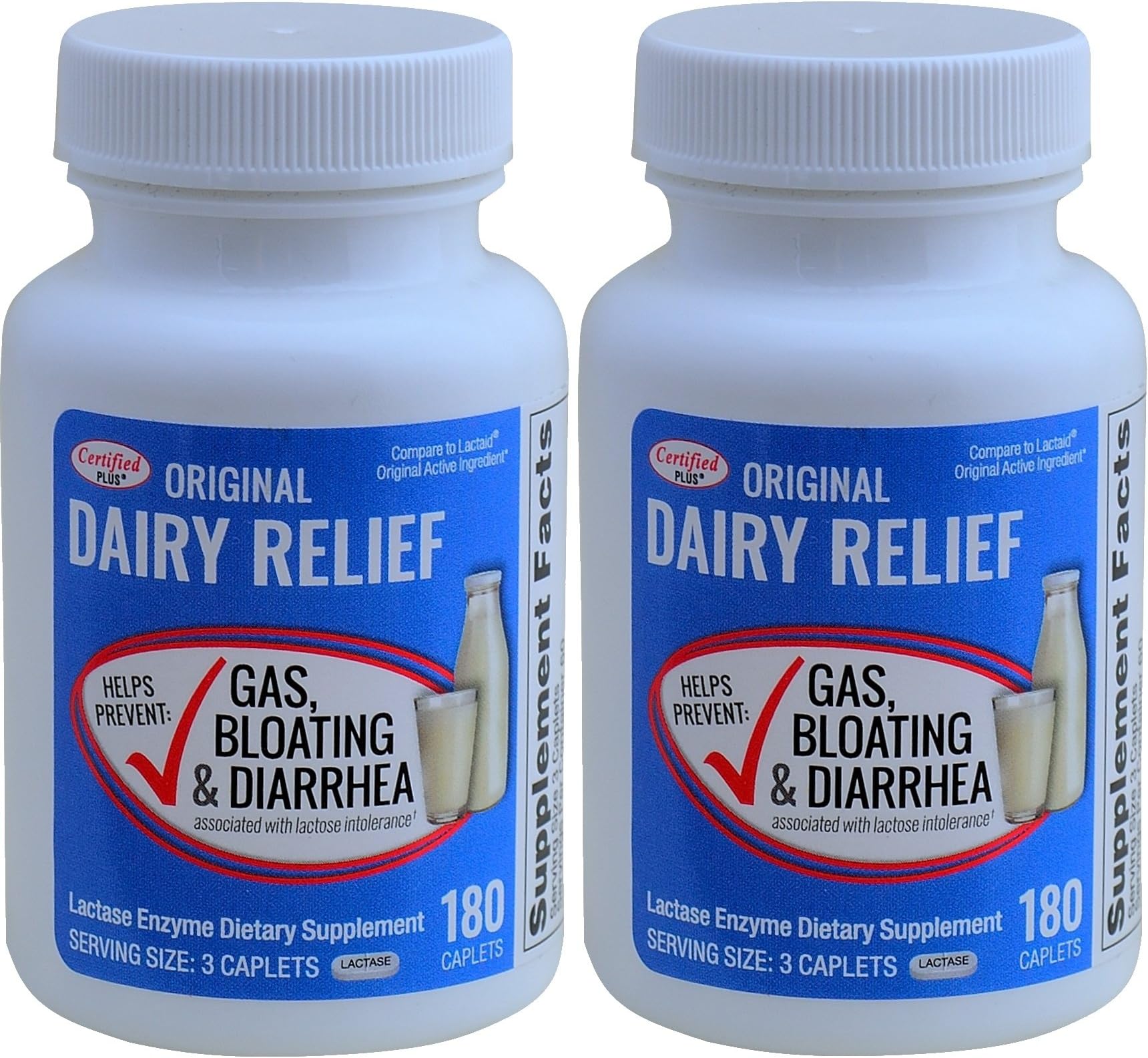 Lactase Enzyme 360 Caplets Generic Lactaid Original Strength