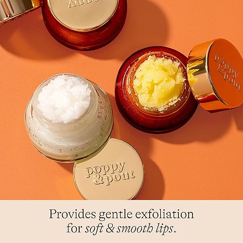 Miniatura 3 de Poppy & Pout Exfoliante labial natural, tratamiento labial exfoliante, en frascos de vidrio reciclables rellenos a mano, sin crueldad (durazno de