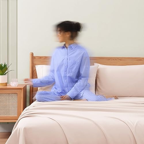 Miniatura 7 de UGG Juego de sábanas refrescantes de lujo de 4 piezas con bolsillos profundos y 2 fundas de almohada, hipoalergénicas, lavables a máquina, para