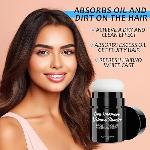 Miniatura 4 de Aethland Champú en polvo seco, polvo para peinar, polvo seco para el cabello, mantiene el cabello suave y esponjoso todo el día, sin ensuciar,