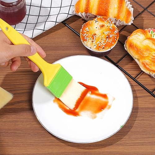 Miniatura 7 de Cepillos de pastelería para untar mantequilla, aceite o huevo lavado, cocinar hornear barbacoa cepillo de aceite (2, 1 pulgada, 2 pulgadas)