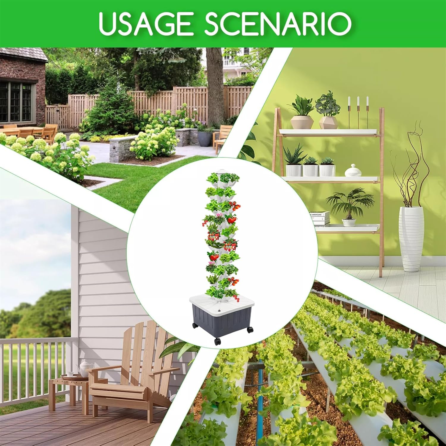 Hydroponics Growing System, Vertical Tower System Kit, Hydroponic Germination Kit for Gardening Lover, for Home Indoor Gardening System