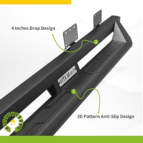 Miniatura 76 de AUTOSAVER88 Estribos compatibles con Dodge Ram 1500 Crew Cab 2009-2018, 2019-2024 1500 Classic, 2010-2026 Ram 2500/3500, barras laterales Nerf