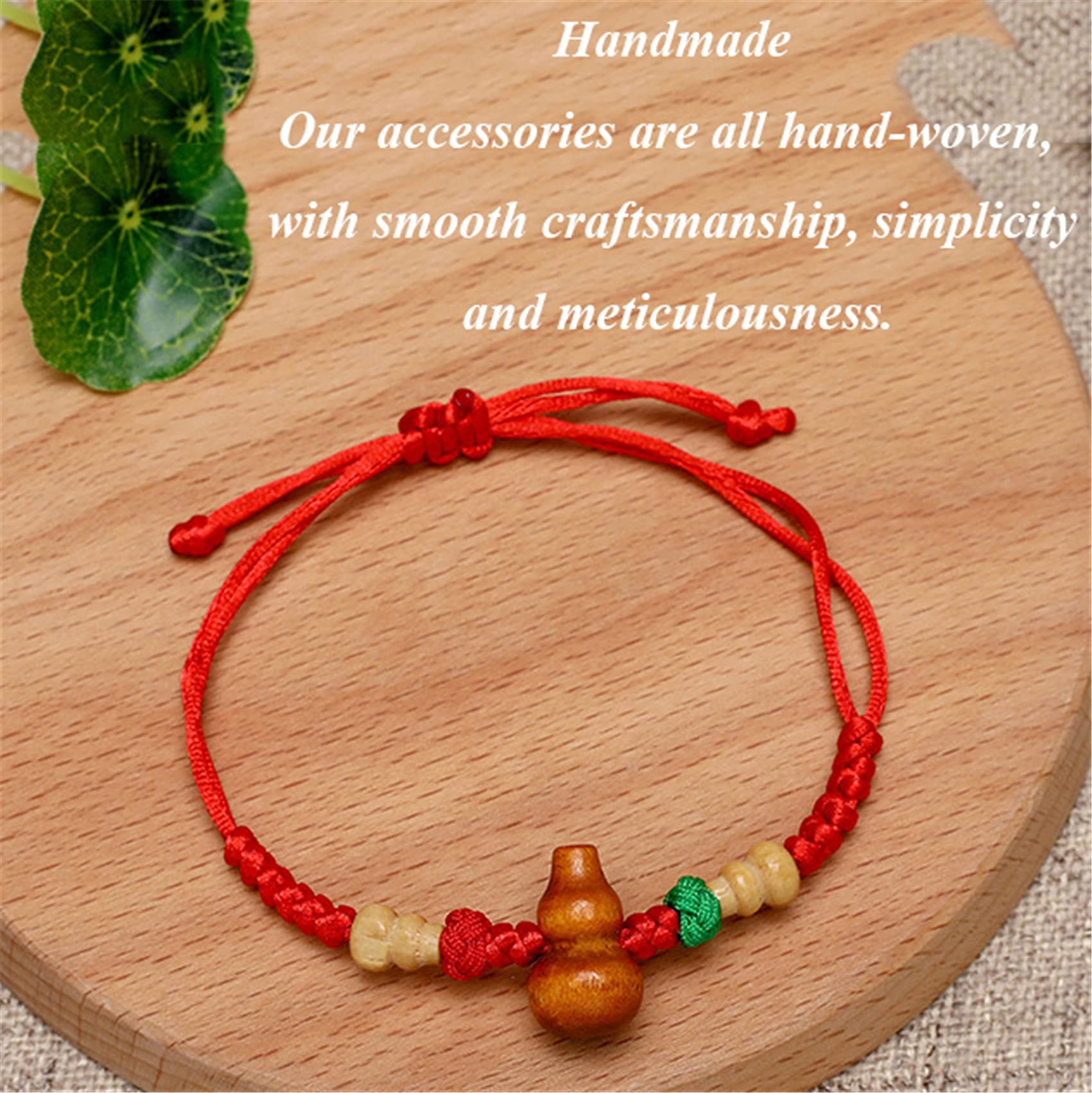 Feng Shui Wu Lou Pulsera para niños Melocotón Núcleo Calabaza Hilo Rojo Pulsera Joyería de la Suerte Amuleto Bebé Pulsera Talismán Ajustable Prosperidad Dinero Suerte,B