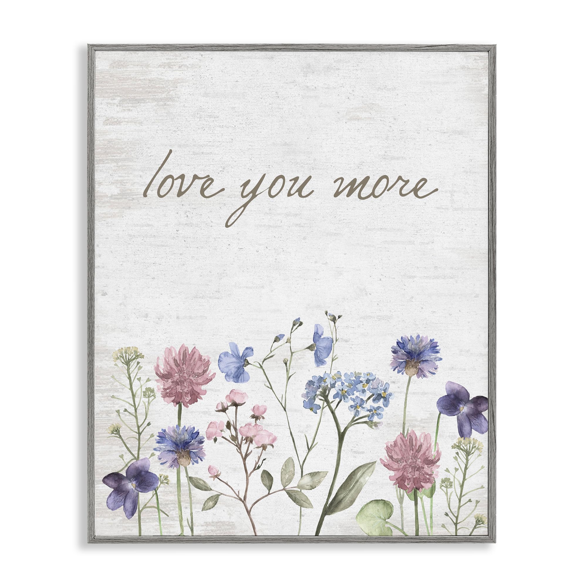 Tableau Love You More Stupell Industries affiche encadrée gris 50x40 cm