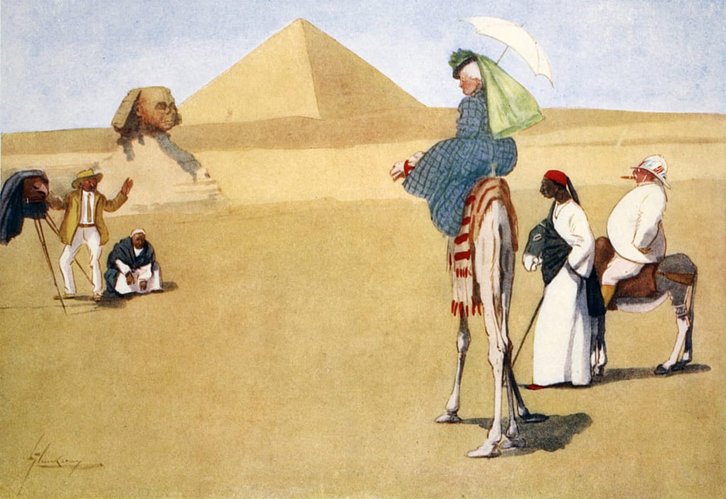ARTXLXXBN Famous Painting Canvas Artwork Graffiti Print Posing At the Pyramids by Lance Thackeray Portrait Canvas Image for Home Decor 60x90cm