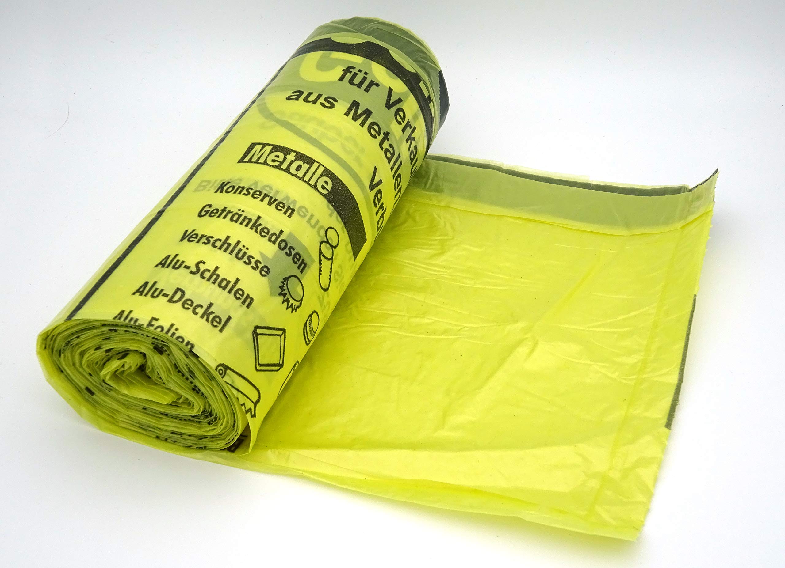 40 Rollen Gelber Sack, Gelbe Säcke mit praktischem Zugband, 90 Liter, 22µ - Wertstoffsack - extra stark