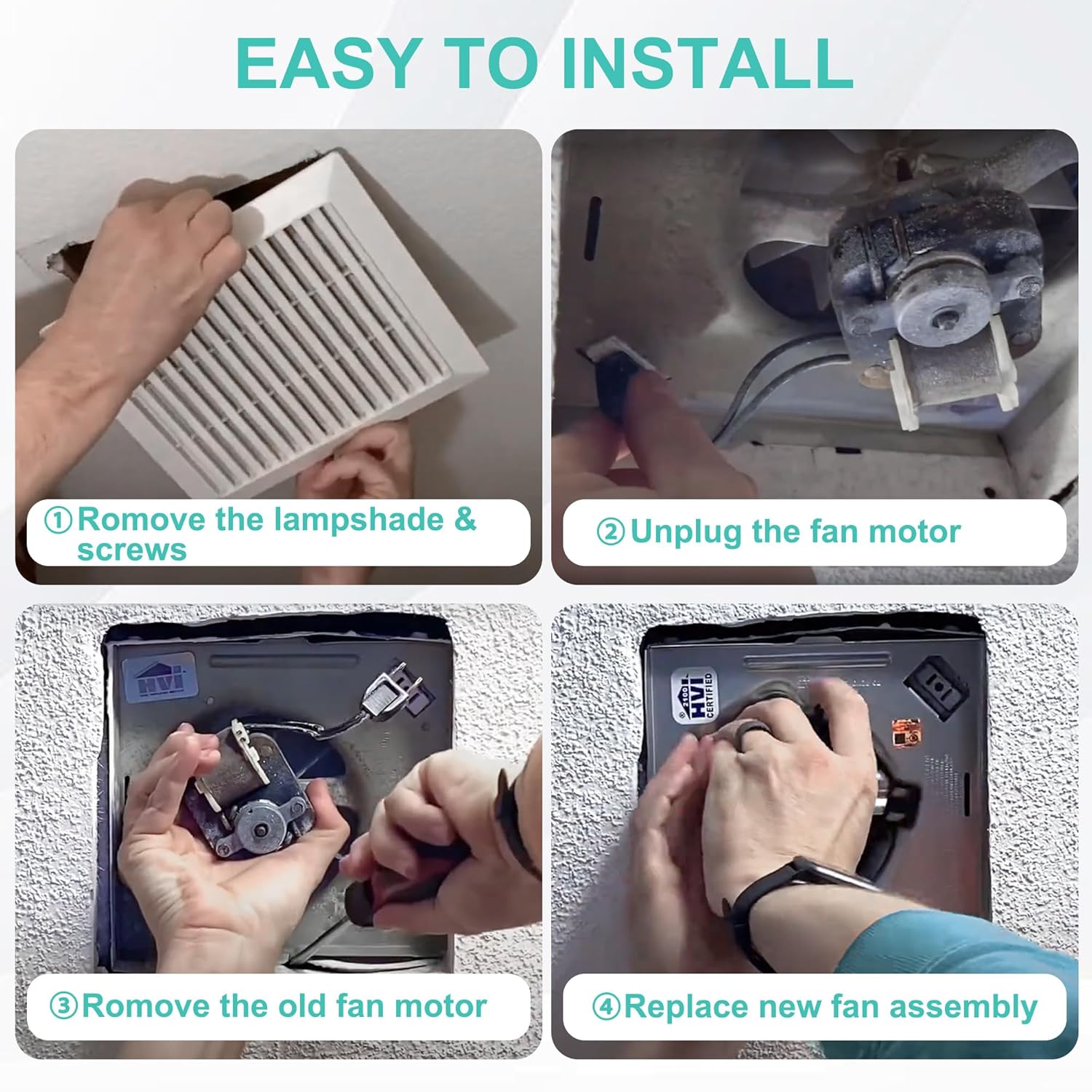 S97017450 Bathroom Fan Motor Assembly for Broan NuTone 771 771-A 70CFM Exhaust Fan Replacement Motor Kit