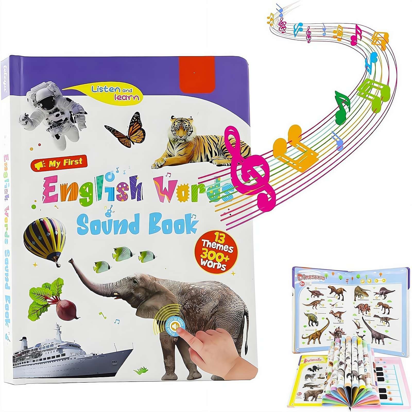 First English Words Sound Book, My First English Sound Toy, 470+ Words, 21 Themes, Fun Word Game