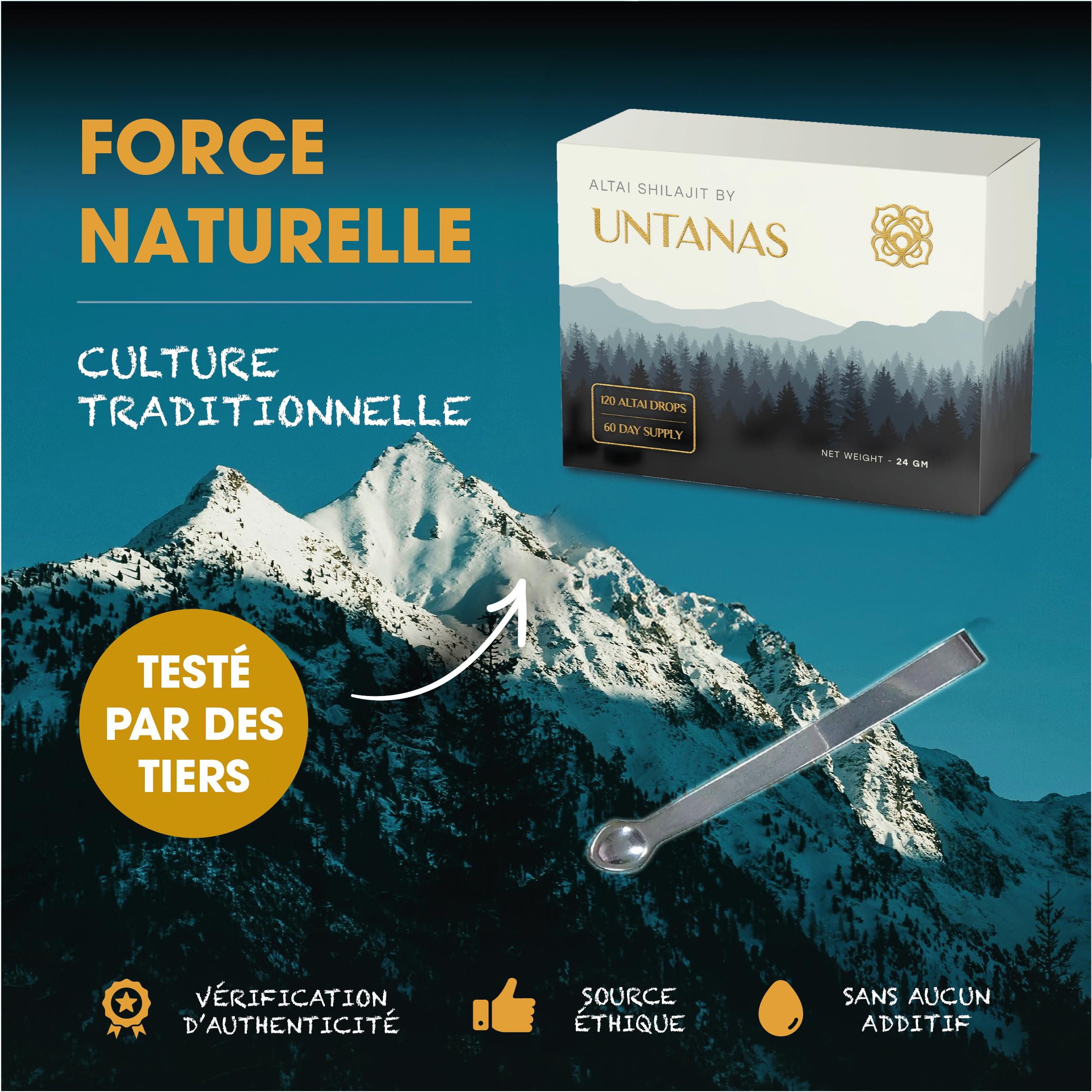 Comprimés De Shilajit Originel – 120 Comprimés, 400 Mg Par Portion – Résine De Shilajit Pure – Riche En Acides Fulviques Et Humiques – 100% Pur