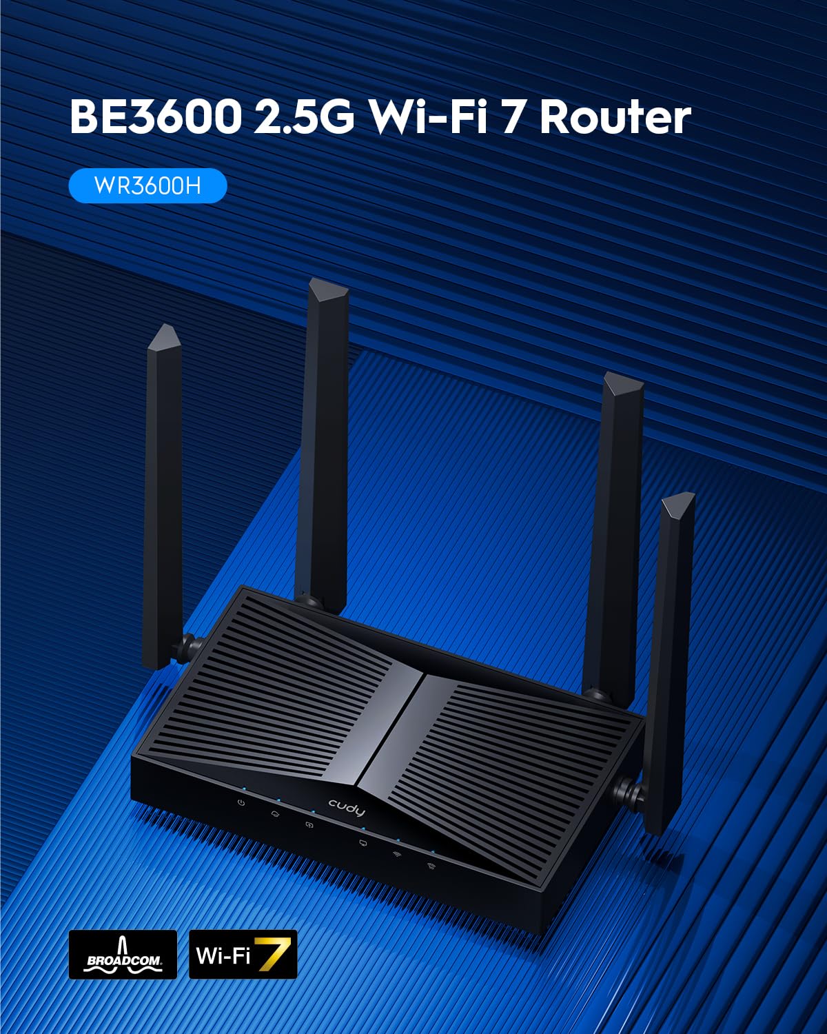 Cudy BE3600 Dualband-WLAN-7-Router, blitzschnelle Geschwindigkeiten, 2,5G-Multi-Gig-Konnektivität, weitreichende Abdeckung, reibungslos und stabil, Cudy Mesh und APP-Unterstützung, WR3600H