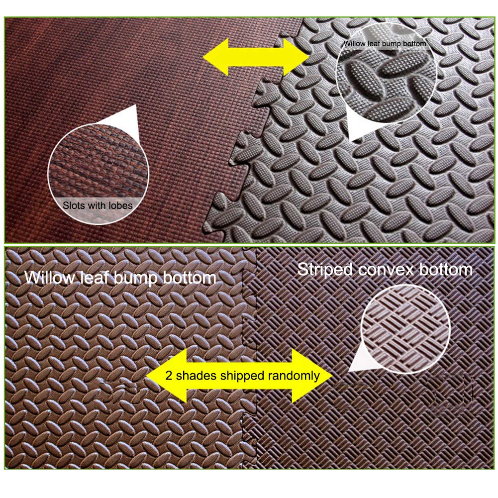 AIZYR Grano De Madera Impreso Bebé Tapete De Juego Puzle De Espuma (0.75 '' De Espesor), Alfombra De Piso De Espuma Suave Entrelazada Alfombrilla Protectora para Salas De Juegos para Niños