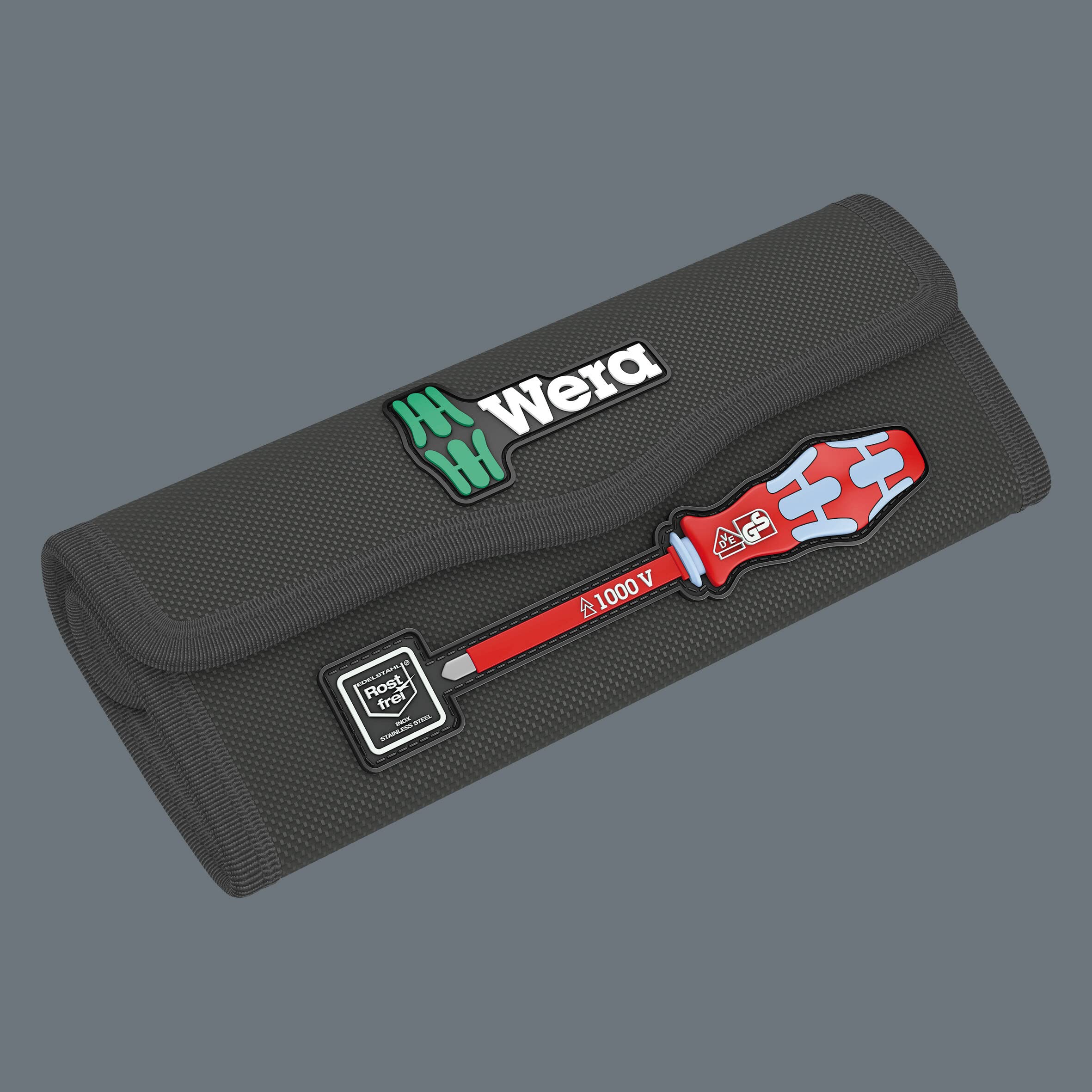 Wera 05059040001 - Juego de varillas intercambiables para destornillador aislado, Kraftform Kompakt VDE Inoxidable 8 extra slim 1, 8 piezas
