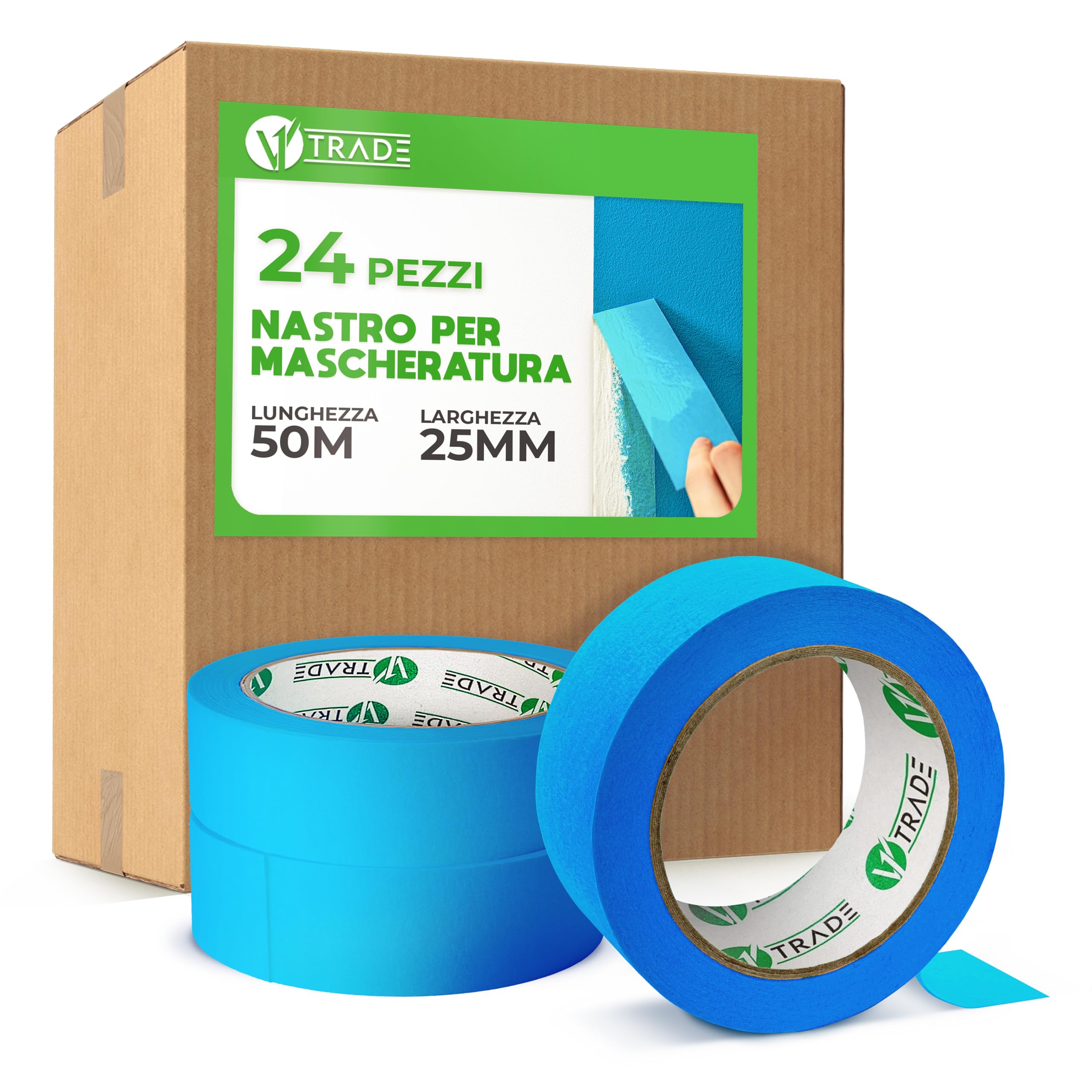 V1 Trade - Nastro da pittore - Blue Tape, resistente ai raggi UV, impermeabile, per esterni, blu