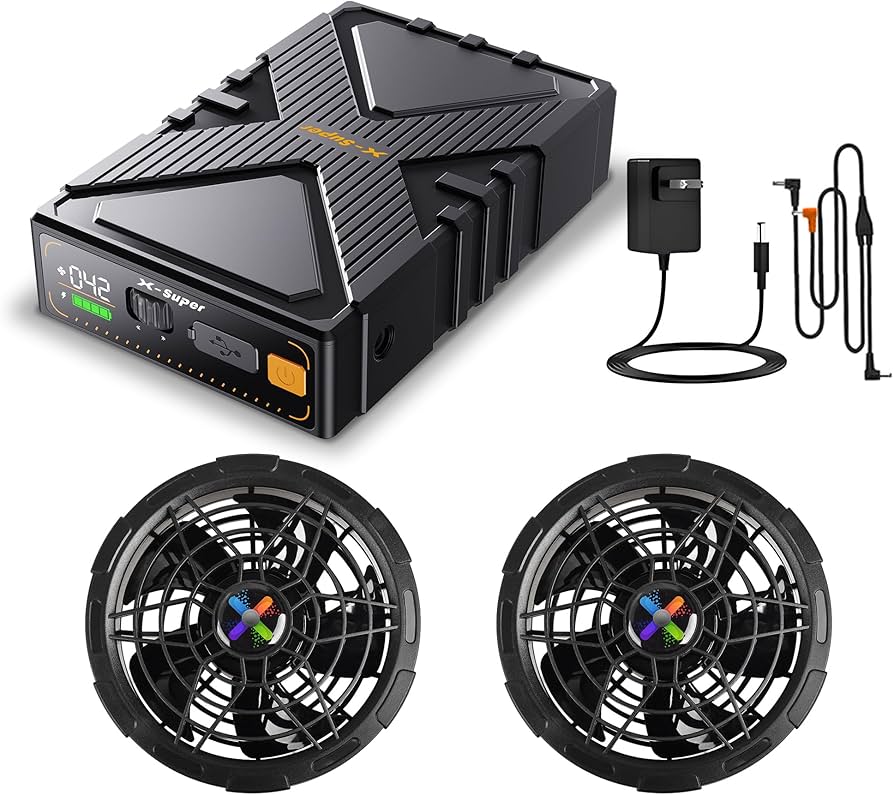 ファンバッテリーセット 無段階風量調節 24000mAh大容量バッテリー Amazon.co.jp: 【42V超高輸出&24000mAh大容量バッテリー】ファン