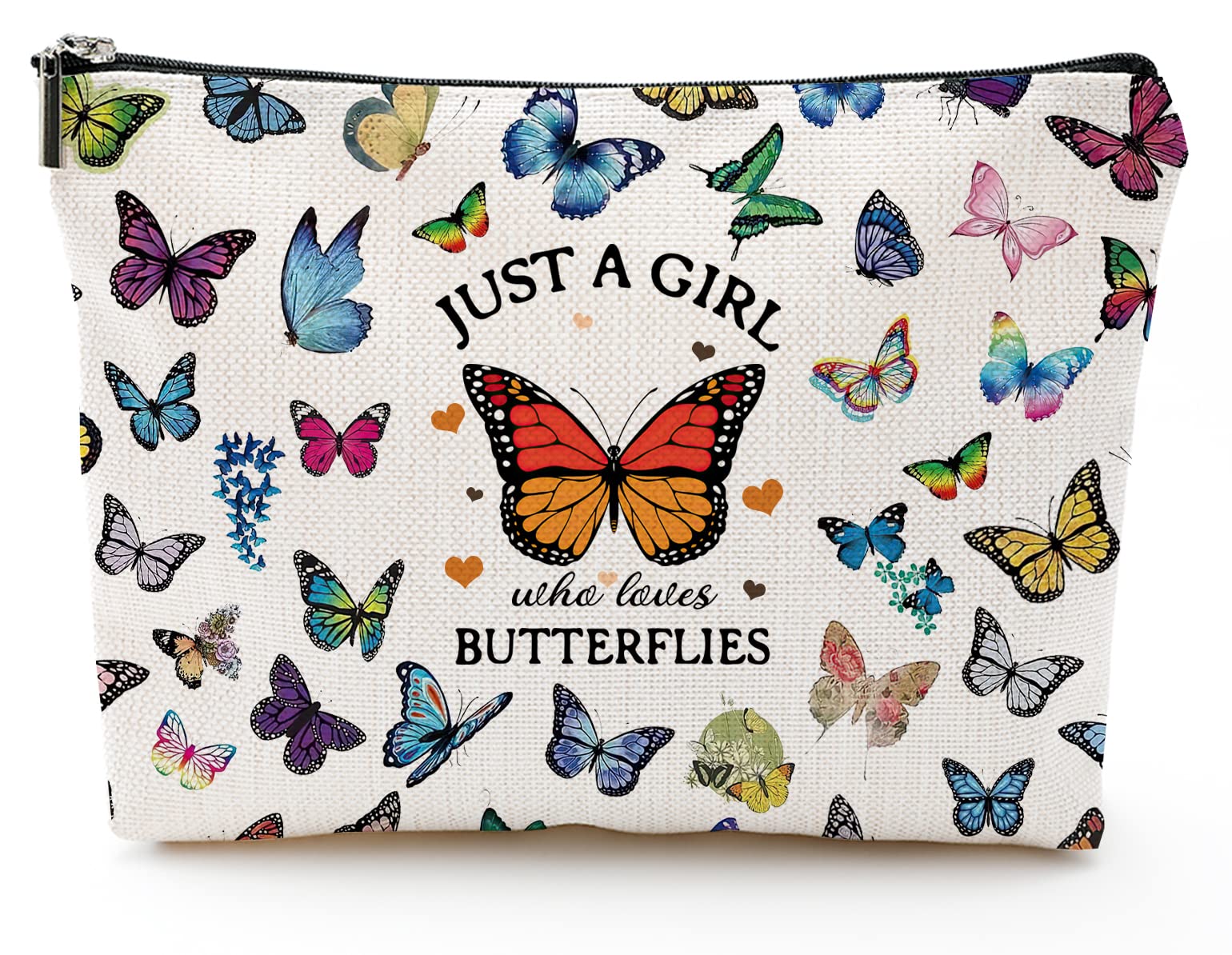 Butterfly Gifts for Women Butterfly Makeup Bag Animal Lover Gifts Just A Girl Who Loves Butterflies Makeup Zipper Pouch Bag Butterflies Lover Gift For Women Girls