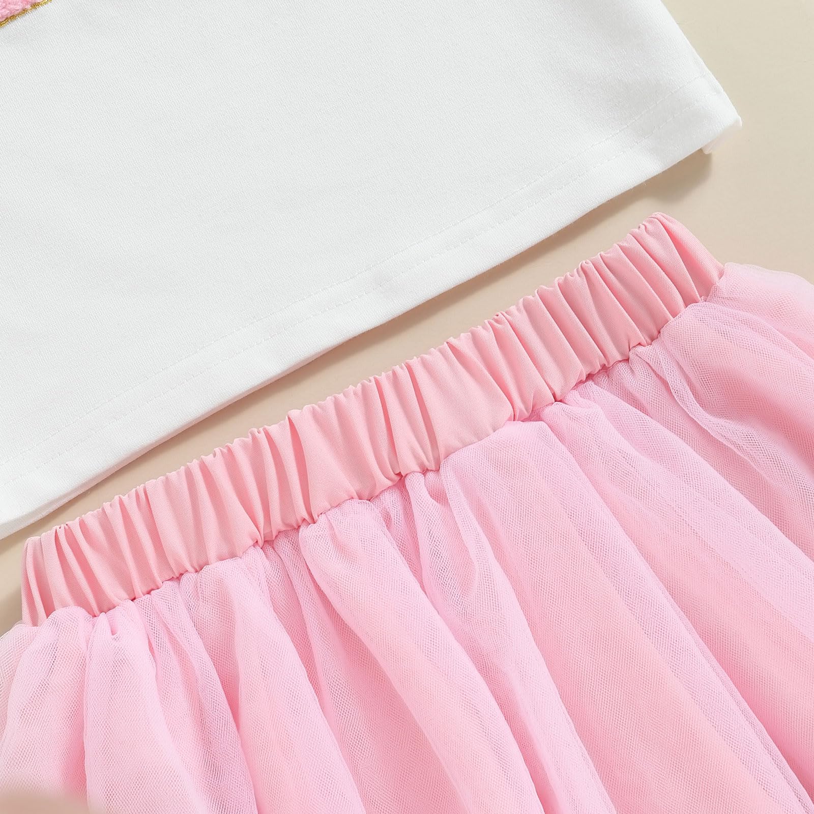 FIOMVA Traje de cumpleaños para niña pequeña, camisa de cumpleaños con falda de tul tutú para niña pequeña