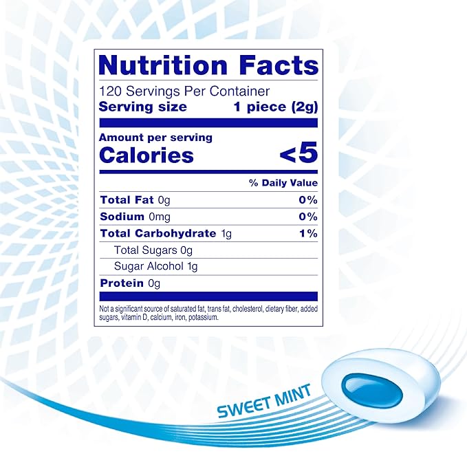 Mentos Chicle Sin Azúcar Sabor Menta Dulce, Pack de 2 Bolsas Resellables de 120 Unidades miniatura 2