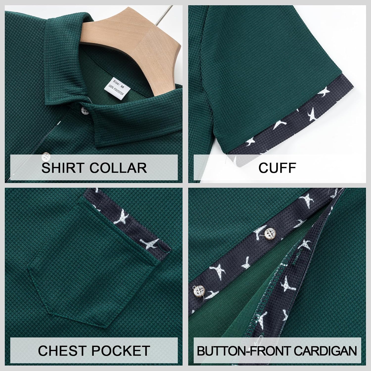 Men's Casual Short Sleeve Button Down Shirt Summer Beach Shirt Vacation Shirt with Pocket - Image 5