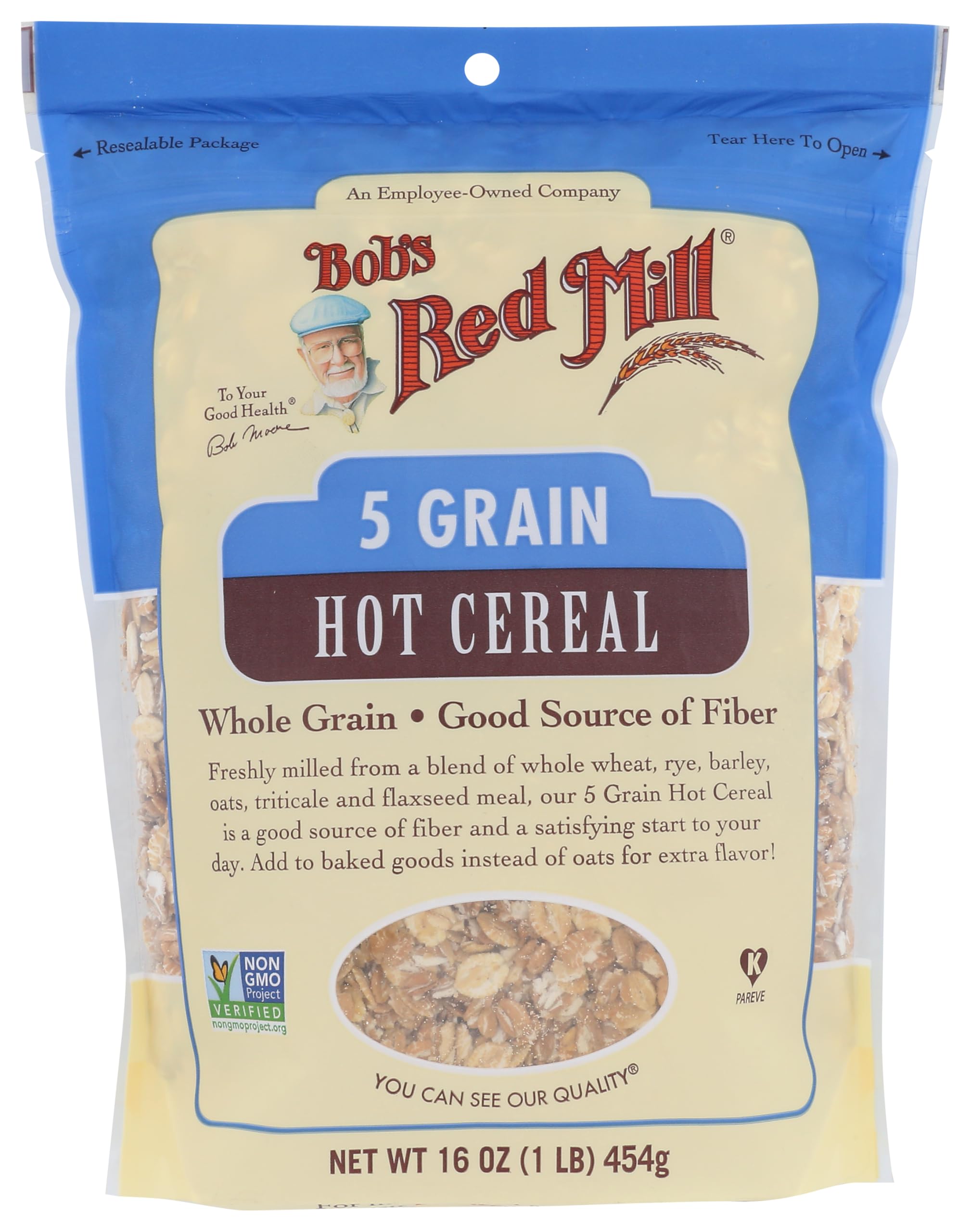 Bob's Red Mill 5 Grain Hot Cereal, 16oz (Pack of 1) - Non GMO, Vegan, Kosher