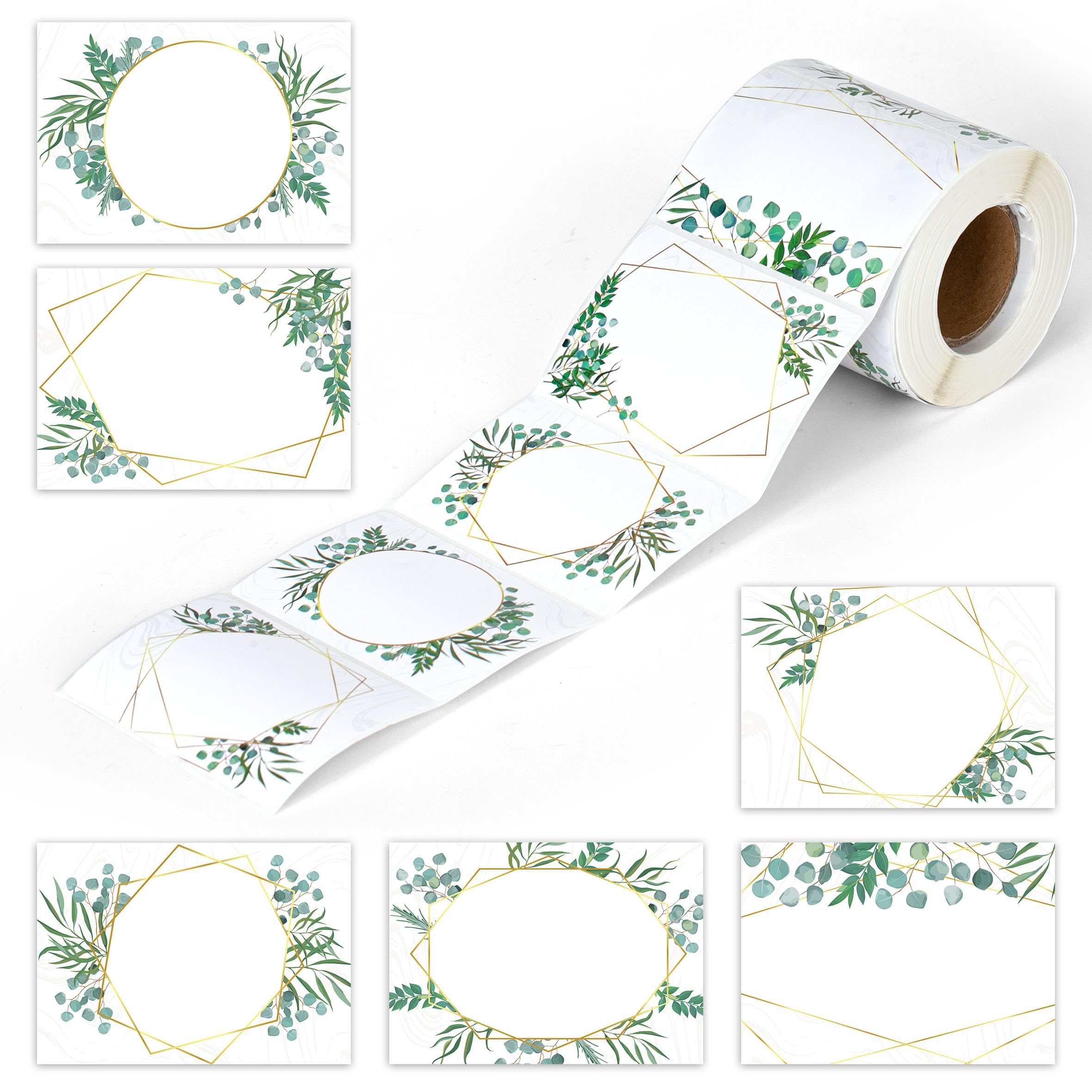 Lesnala 400Pcs Greenery Name Tag Stickers Self Adhesive Blank Labels for Kids Multi Use for Back to School Classroom Clothes Office Decor 3.35 X