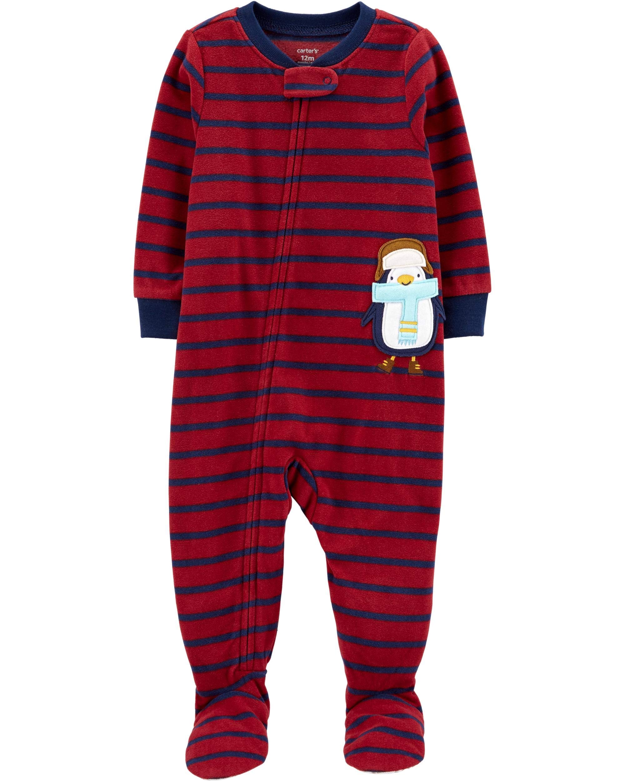Carter's 1-Piece Penguin Fleece Footie PJs (12 Months)
