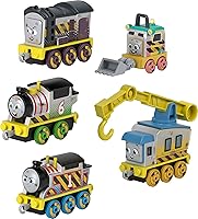 Thomas & Friends Construction Crew 5-Pack Diecast Push-Along Trains: Thomas, Percy, Diesel, Carly Crane, Sandy Speeder for Kids 3+