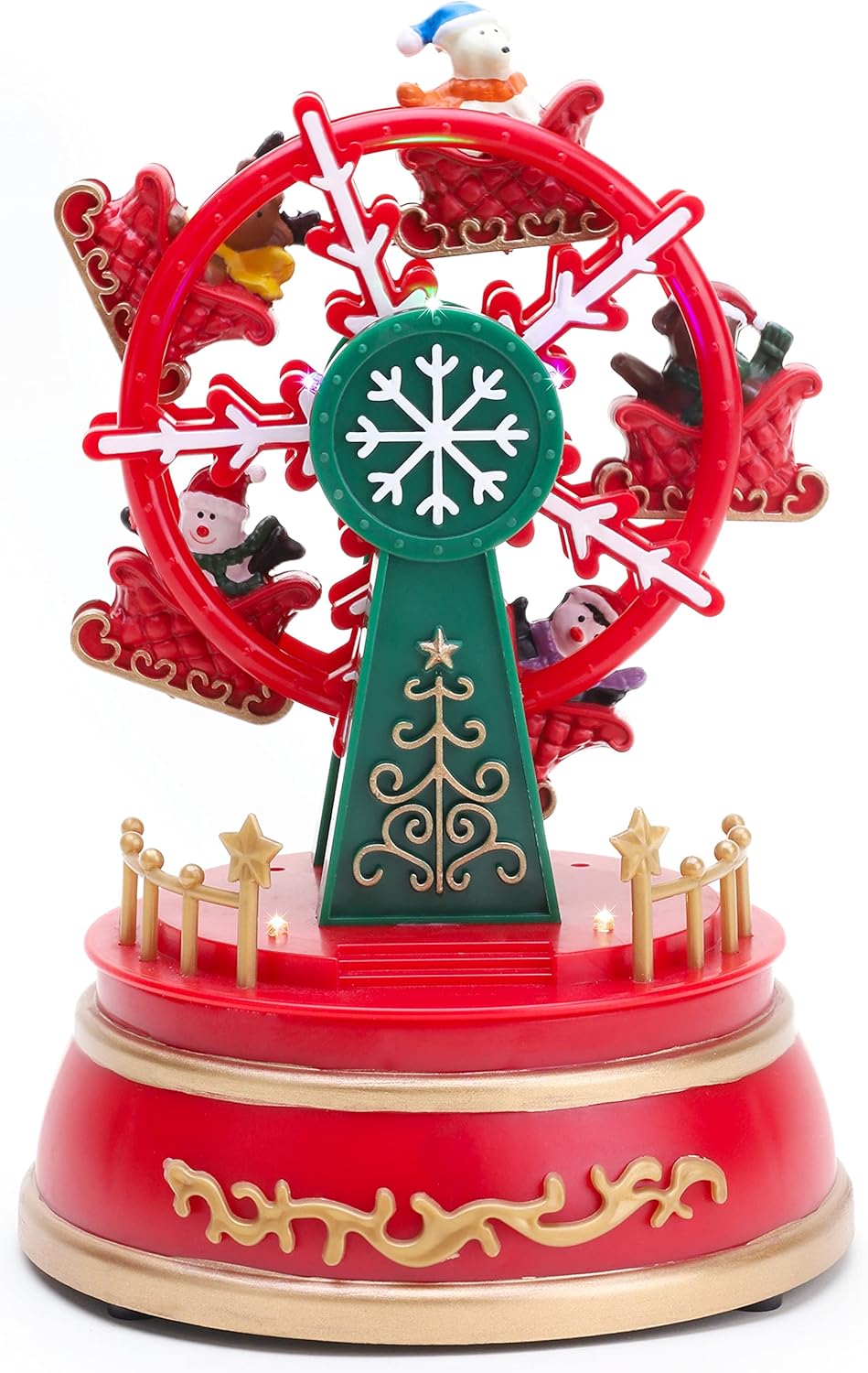 Christmas Concepts® Paseo de Feria navideño Animado de 20 cm con Luces LED - Funciona con Pilas - Pueblo navideño (Noria)