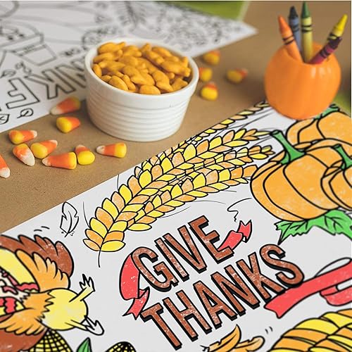 Miniatura 4 de Suministros para fiestas de Acción de Gracias, manteles individuales de papel de pavo, decoración de mesa para decoración de otoño (manteles