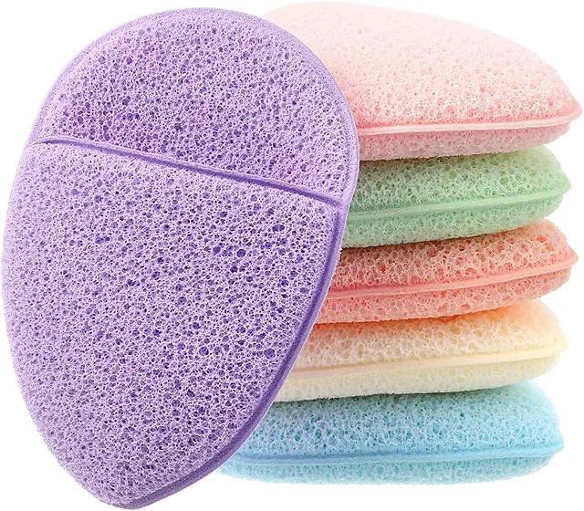 6 Stück Wiederverwendbare Gesichts-Peeling-Schwämme für gründliche Reinigung