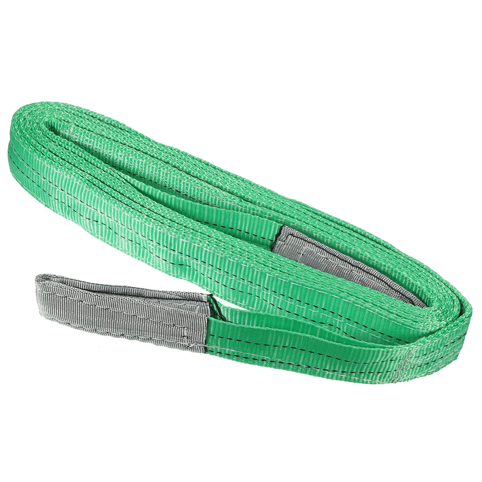 PATIKIL 2" x 15' Fascia di Sollevamento, 4409lbs Imbracature Sollevamento Piatte Occhio per Occhio, Cinghie Mobili Sollevamento Tessuto Poliestere a 2 Strati, Verde