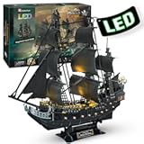 3D Puzzles for Adults Home Decor Pirate Ship Gifts for Men Women Model Kits Brain Teaser Puzzles for Adults Teacher Gifts&comma;Queen Anne&apos;s Revenge 340 Pcs Dad&apos;sGift
