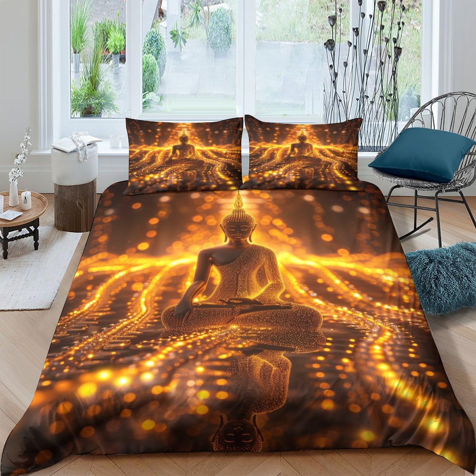 Parure de lit bouddha king pour créer une chambre zen et relaxante