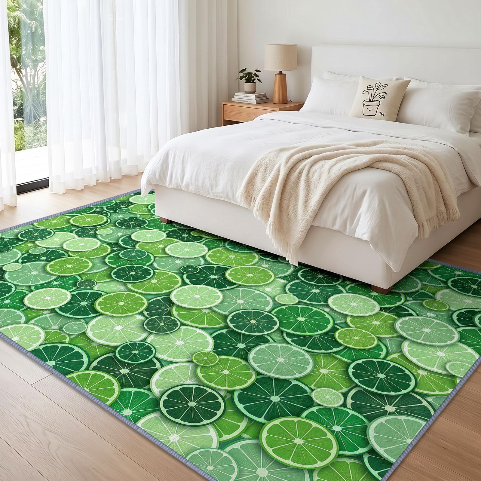 Świeża limonka owoc zmywalny dywan do salonu 120 x 170 cm