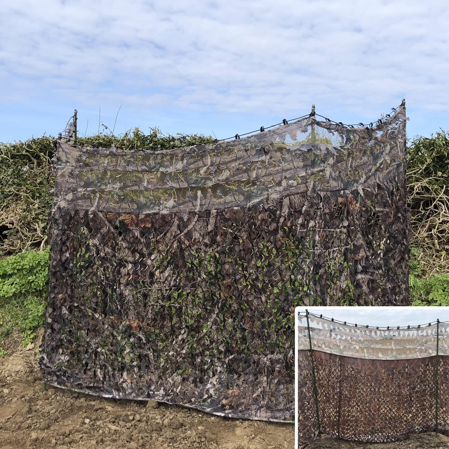 NITEHAWK Camo Hunting/Shooting Blind Screen Net Hide With Clear View Top
