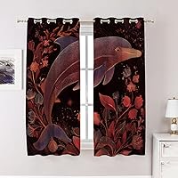 Vista 9 de Maritime Ocean Cafe Curtains,Anchors Nautical Art Blackout Tier Curtain Multilayer Polyester Short Kitchen Drapes 2 Pack 26X24 Inches Anclajes