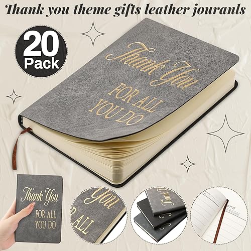 Miniatura 3 de Harloon 20 cuadernos de cuero con texto en inglés "Thank You Gift Orgullosos de 3.8" x 5.1" para regalo de agradecimiento a los empleados, cuaderno