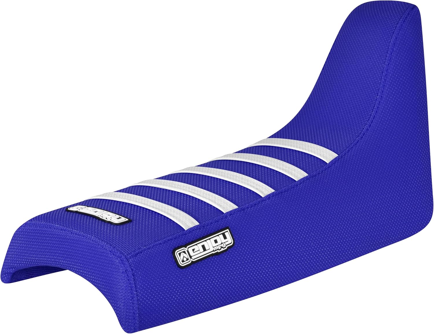 Enjoy Mfg Seat Cover - Compatible with Yamaha 1983-2010 PW80 / PW 80 - All Blue/Black Ribs #180