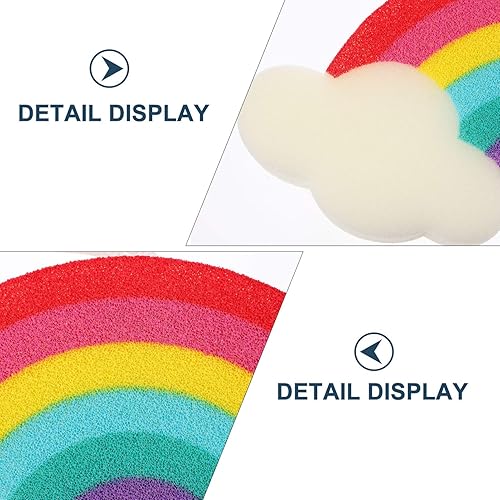 Miniatura 5 de 2 unids niños bola de baño Rainbow Bath Shower Sponges Baby Bath Sponge Scrubbers herramientas de baño para bola de baño arco iris niños cepillos de