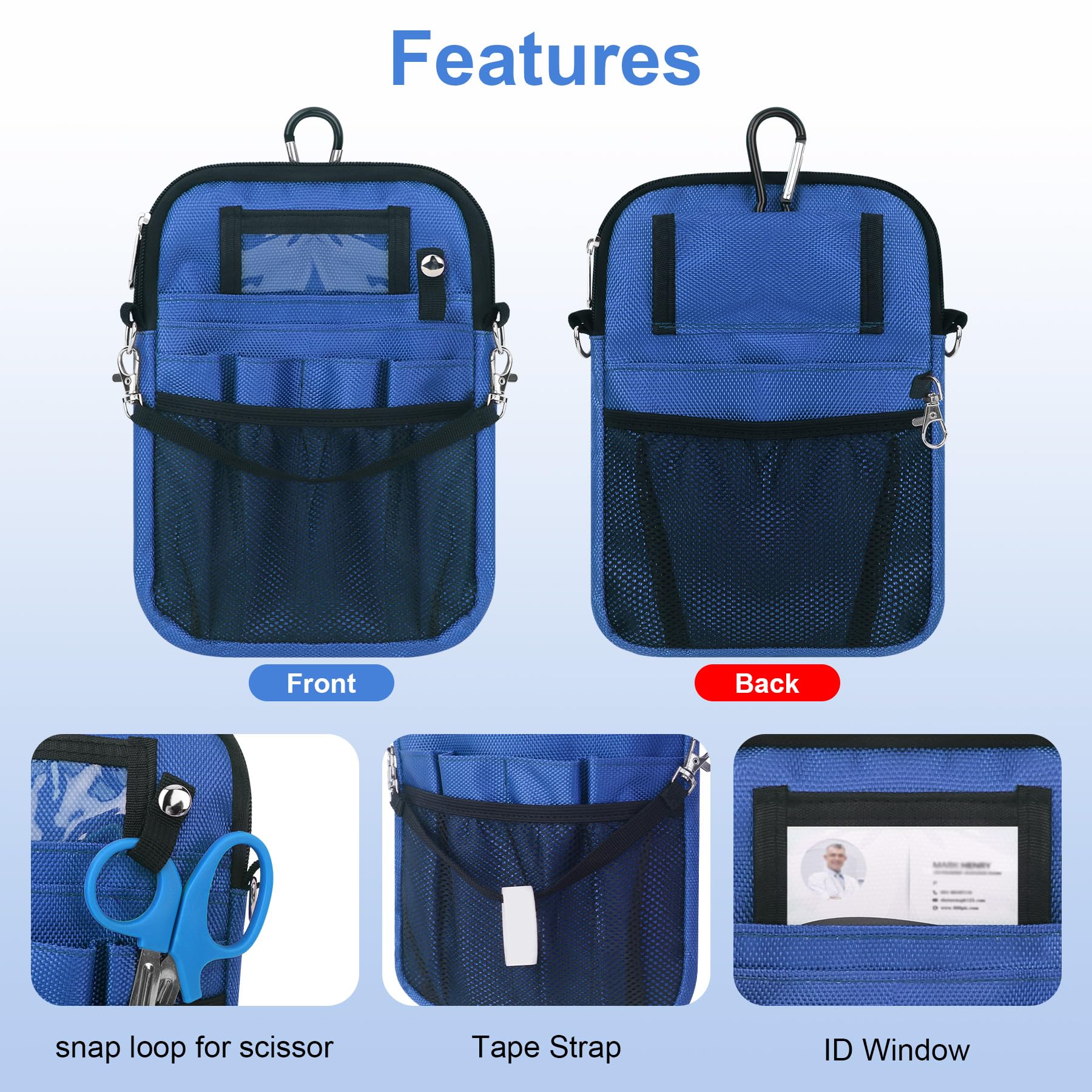BOVKE Nurse Fanny Pack with Medical Gear Pockets, Tape Holder - Image 4