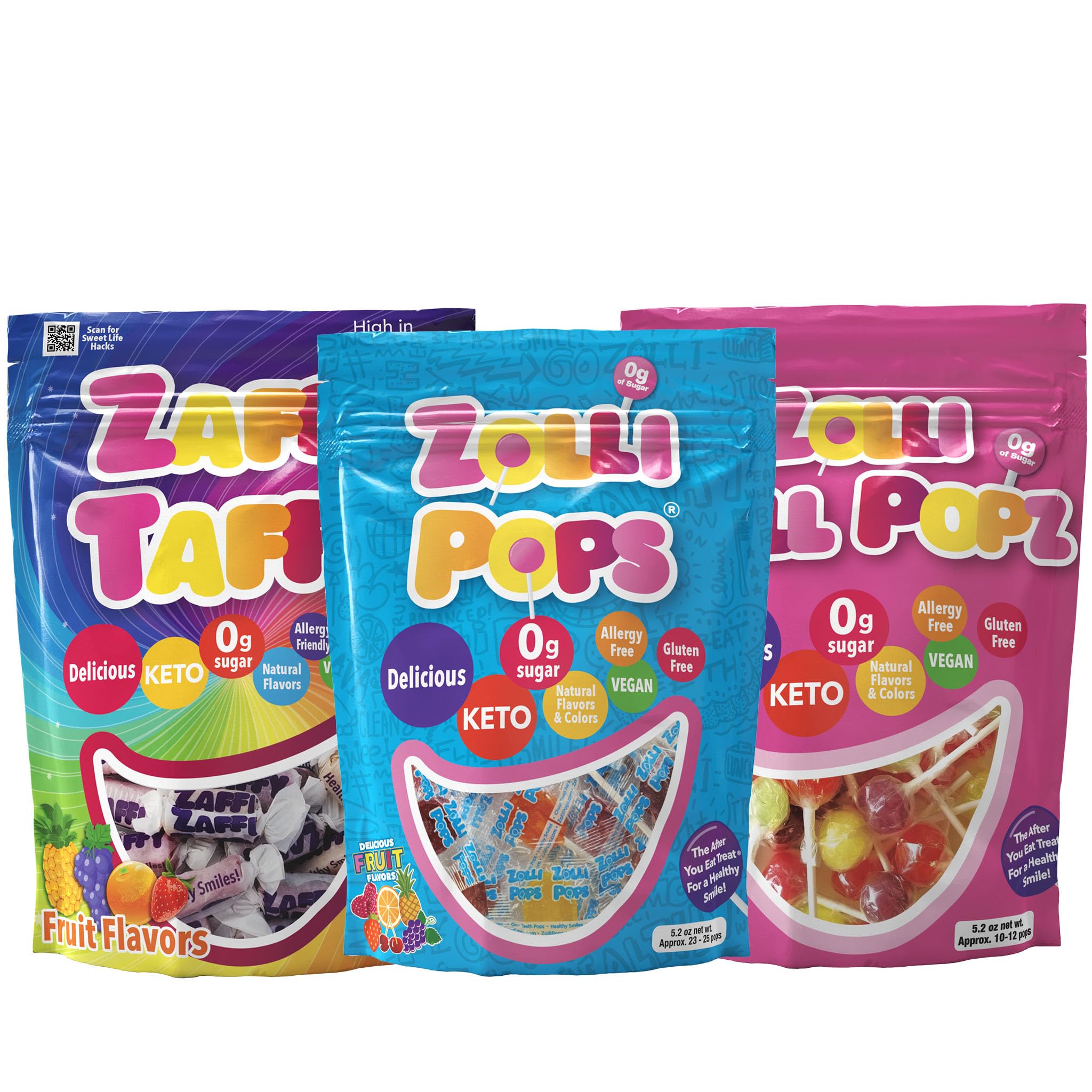Amazon.com : Zollipops Variety Pack- Zollipops, Ball Popz, and