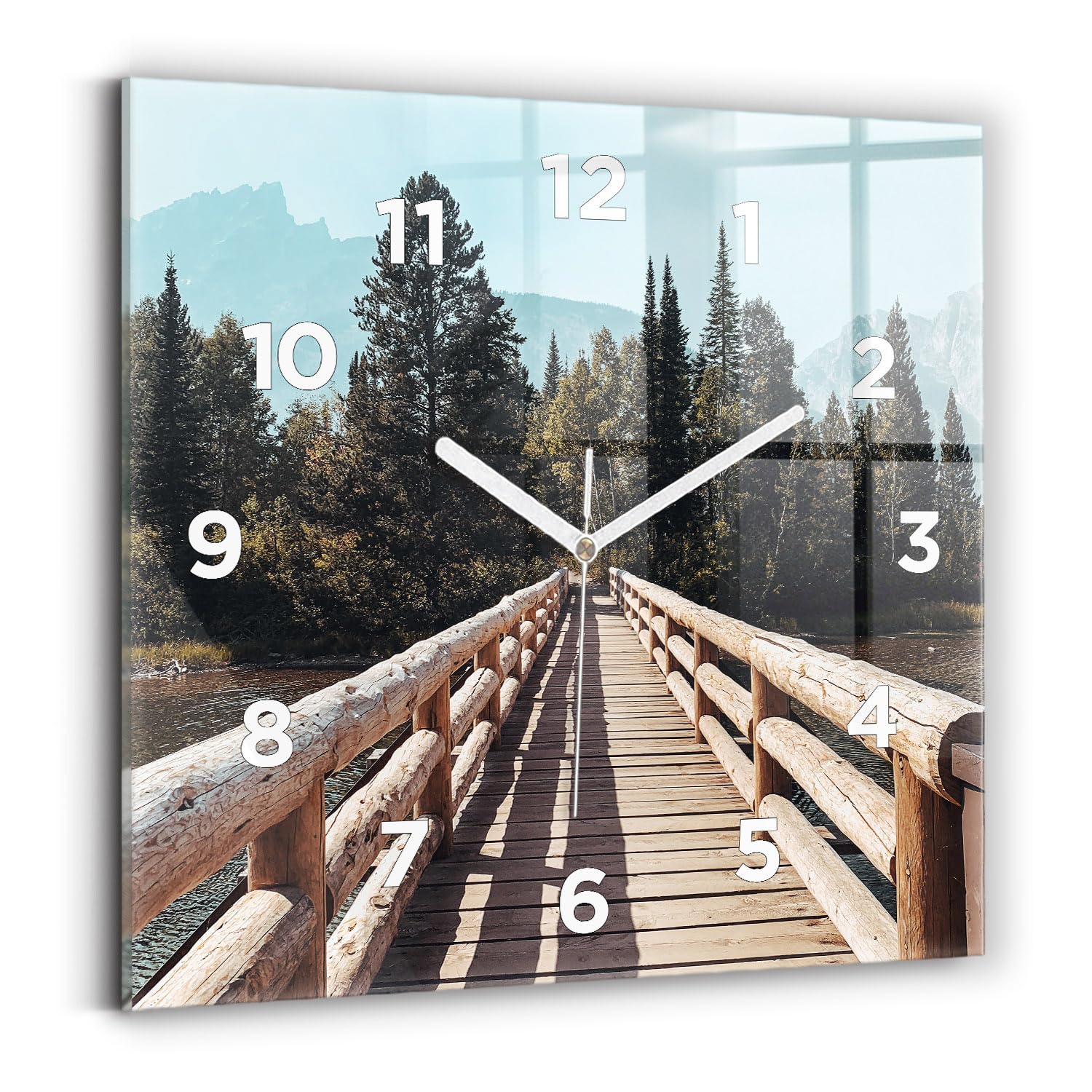 Horloge murale Yellowstone pour salon moderne et bureau contemporain Wallfluent