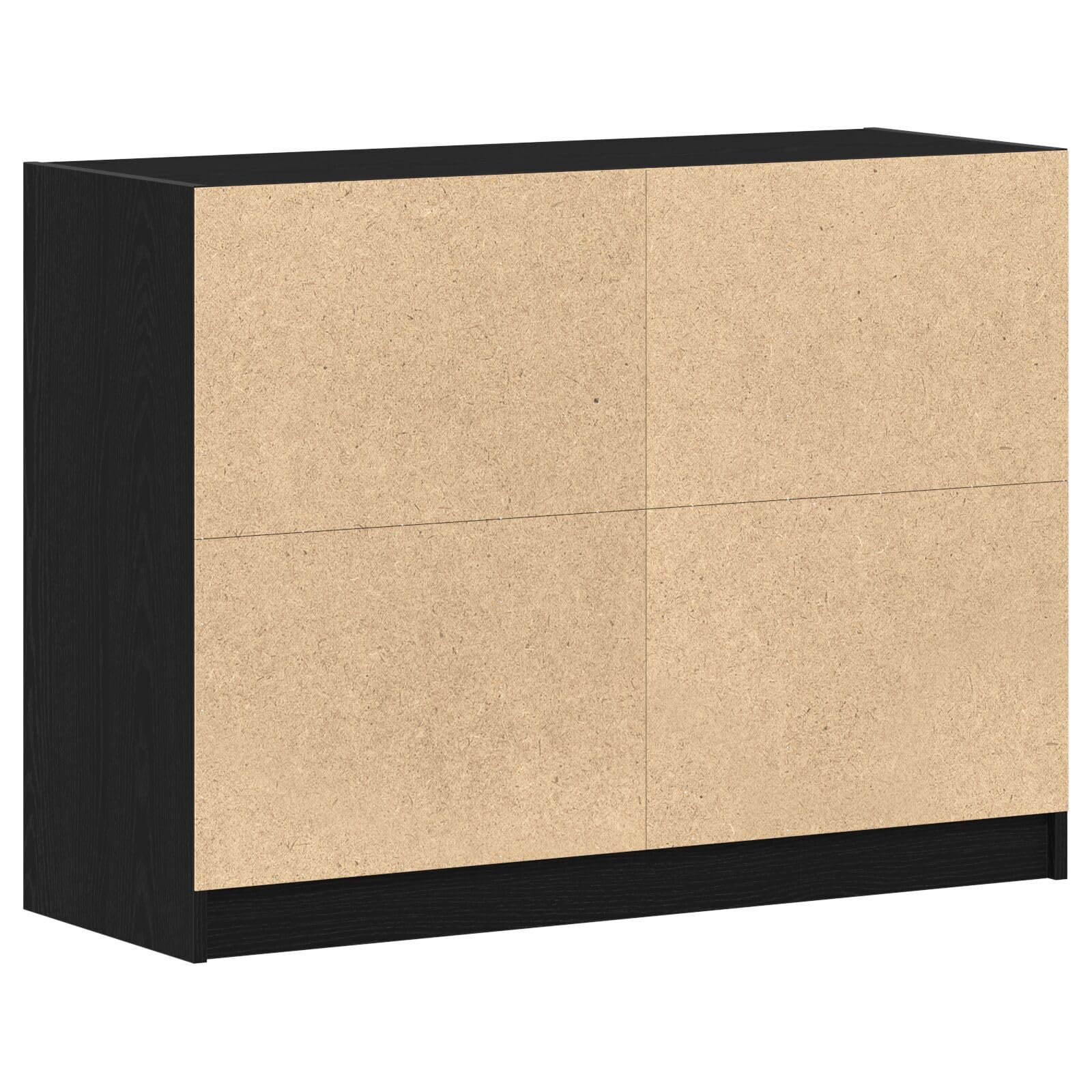 Credenza Moderna in Rovere Nero Legno Ingegnerizzato 102x37x75,5 cm con Ripiani Regolabili per Soggiorno e Ufficio, Design Funzionale e Resistente per Organizzazione Ideale